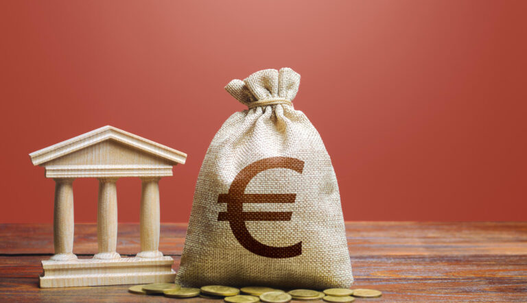 Rahapussi eurologolla.